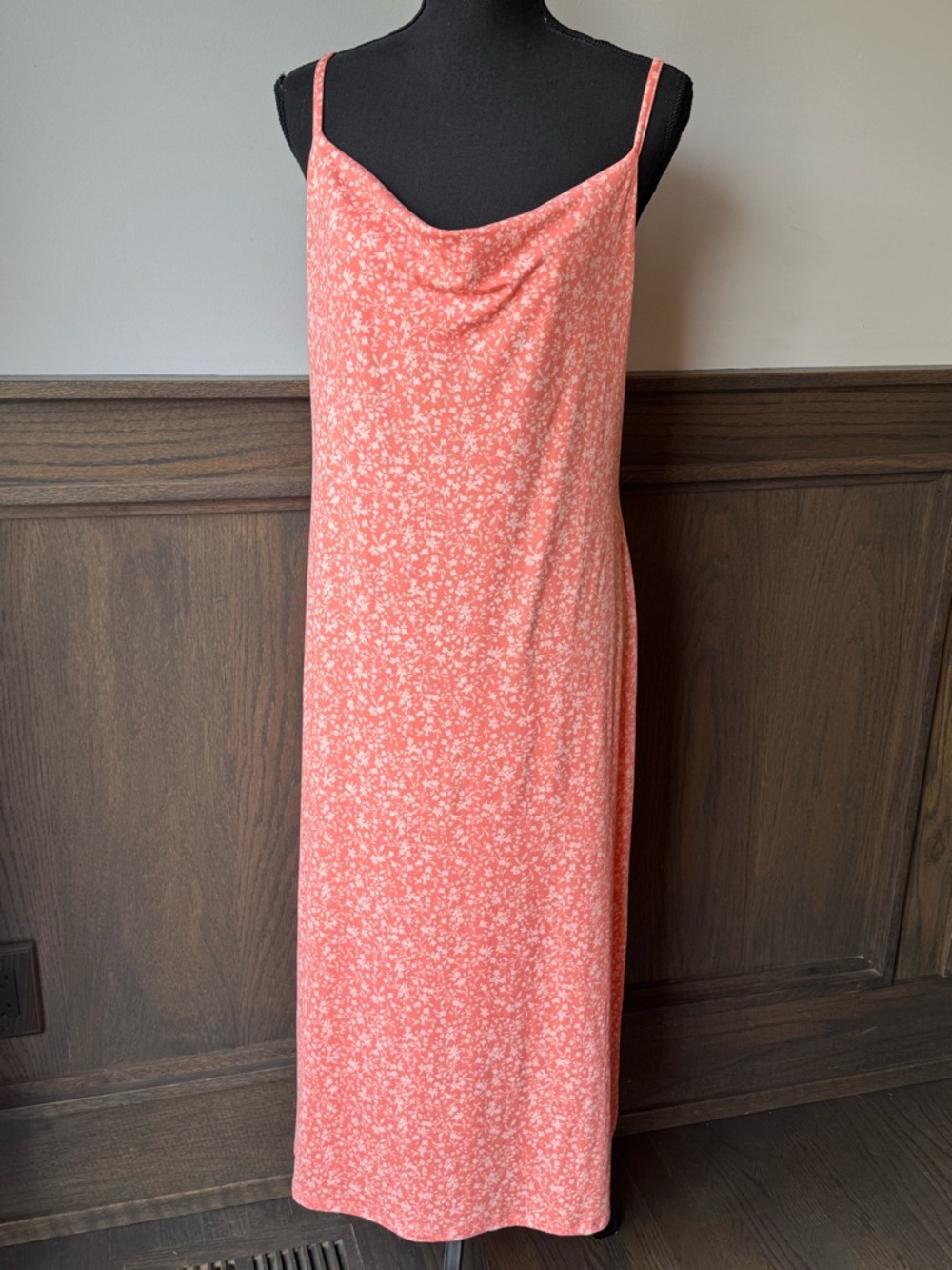 Wallflower Floral Slip Dress in Coral Pink soft stretchy XL NWOT - Picture 2 of 9